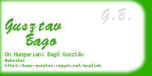 gusztav bago business card