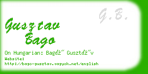 gusztav bago business card